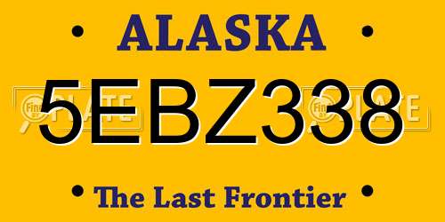 5EBZ338 Alaska License Plate