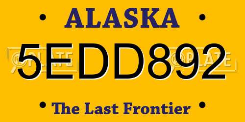 5EDD892 Alaska License Plate