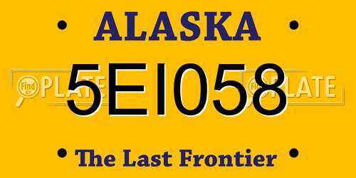 5EI058 Alaska License Plate