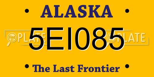 5EI085 Alaska License Plate