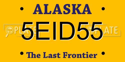5EID55 Alaska License Plate