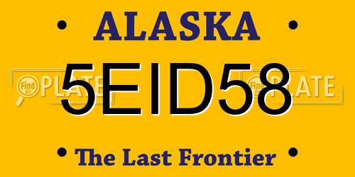 5EID58 Alaska License Plate