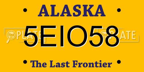 5EIO58 Alaska License Plate