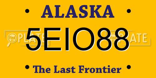 5EIO88 Alaska License Plate