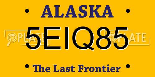5EIQ85 Alaska License Plate