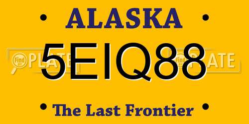 5EIQ88 Alaska License Plate