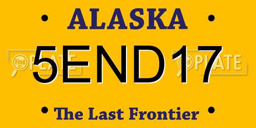 5END17 Alaska License Plate