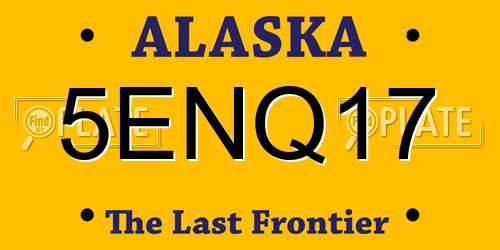5ENQ17 Alaska License Plate