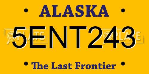 5ENT243 Alaska License Plate