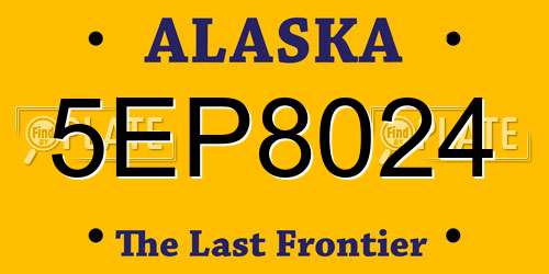 5EP8024 Alaska License Plate