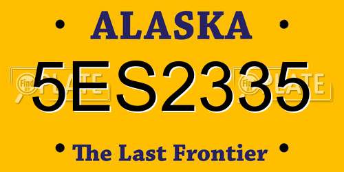5ES2335 Alaska License Plate