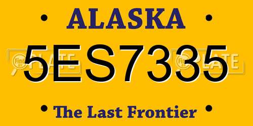 5ES7335 Alaska License Plate