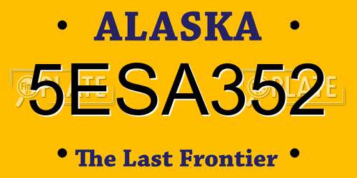 5ESA352 Alaska License Plate