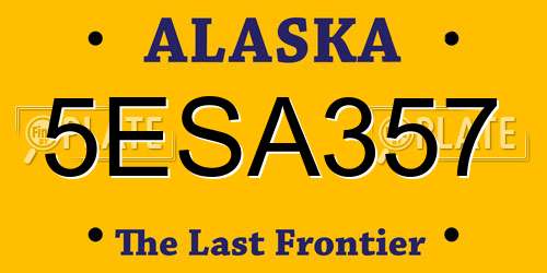 5ESA357 Alaska License Plate