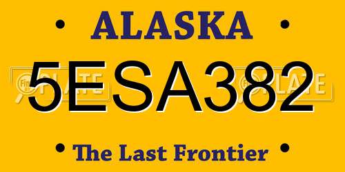 5ESA382 Alaska License Plate