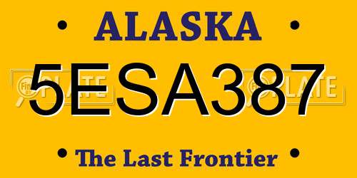 5ESA387 Alaska License Plate