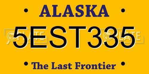 5EST335 Alaska License Plate