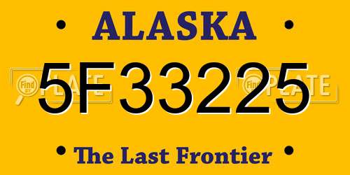5F33225 Alaska License Plate
