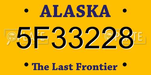 5F33228 Alaska License Plate