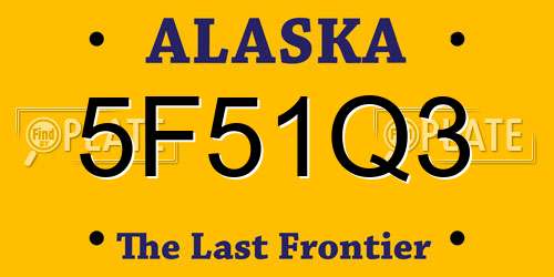 5F51Q3 Alaska License Plate