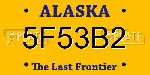 5F53B2 Alaska License Plate