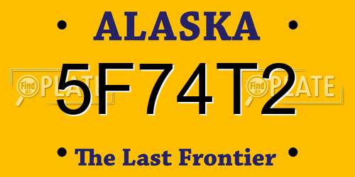 5F74T2 Alaska License Plate