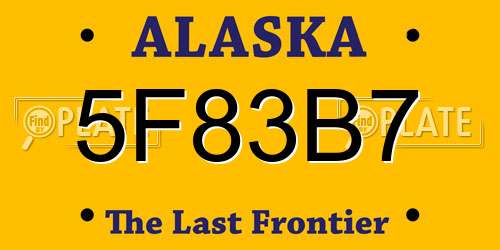 5F83B7 Alaska License Plate
