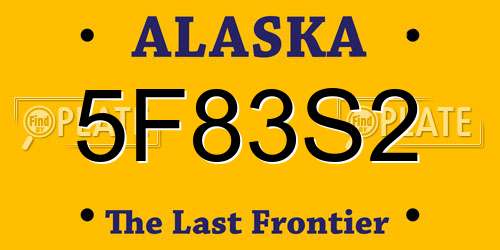 5F83S2 Alaska License Plate