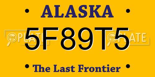 5F89T5 Alaska License Plate
