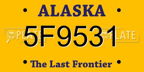 5F9531 Alaska License Plate