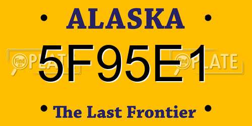 5F95E1 Alaska License Plate