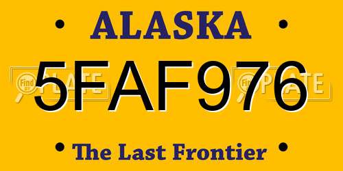 5FAF976 Alaska License Plate