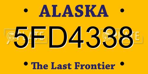 5FD4338 Alaska License Plate
