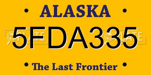 5FDA335 Alaska License Plate
