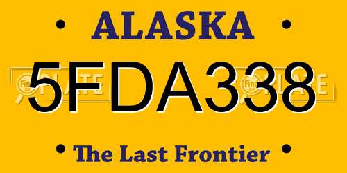 5FDA338 Alaska License Plate