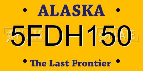 5FDH150 Alaska License Plate