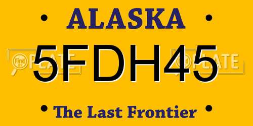 5FDH45 Alaska License Plate