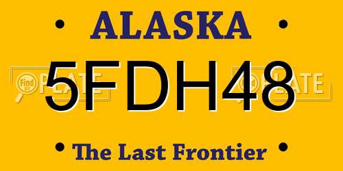 5FDH48 Alaska License Plate