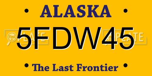 5FDW45 Alaska License Plate