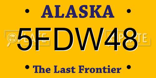 5FDW48 Alaska License Plate