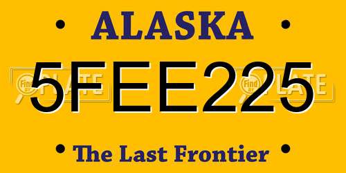 5FEE225 Alaska License Plate