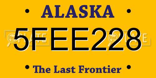 5FEE228 Alaska License Plate