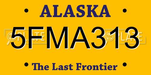 5FMA313 Alaska License Plate