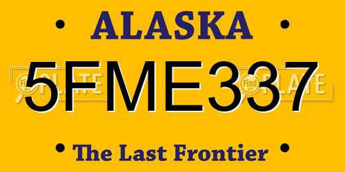 5FME337 Alaska License Plate