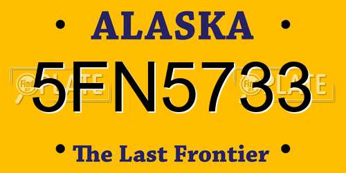 5FN5733 Alaska License Plate