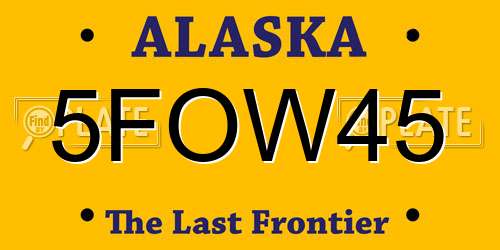 5FOW45 Alaska License Plate