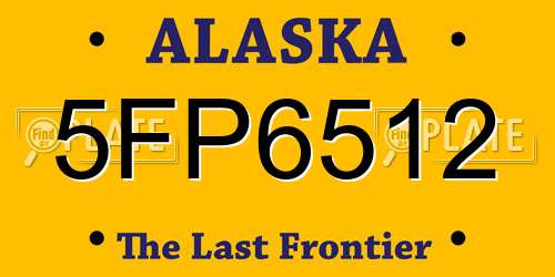 5FP6512 Alaska License Plate