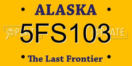 5FS103 Alaska License Plate