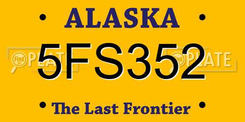 5FS352 Alaska License Plate