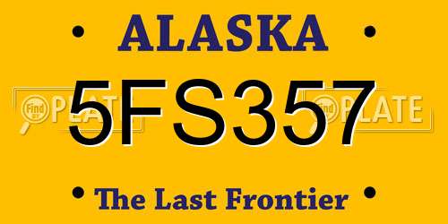 5FS357 Alaska License Plate